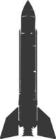 Silhouette missile black color only vector