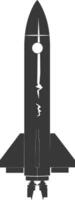 Silhouette missile black color only vector