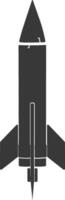 Silhouette missile black color only vector