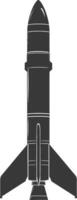 Silhouette missile black color only vector