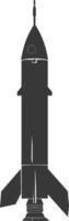 Silhouette missile black color only vector