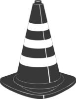 Silhouette rubber cone road divider black color only vector