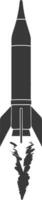 Silhouette missile black color only vector
