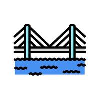 cable stayed bridge color icon illustration vector