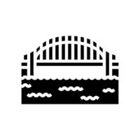 tied arch bridge glyph icon illustration vector