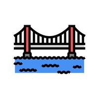 suspension bridge color icon illustration vector