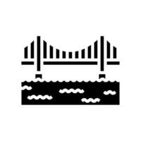 suspension bridge glyph icon illustration vector