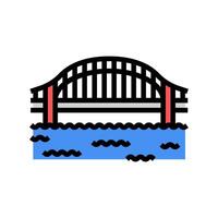 tied arch bridge color icon illustration vector