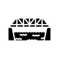 truss bridge glyph icon illustration vector