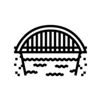 bowstring bridge line icon illustration vector