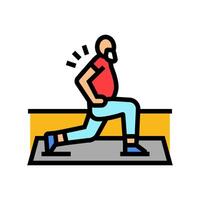 exercise elderly leisure color icon illustration vector