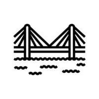 cable bridge line icon illustration vector