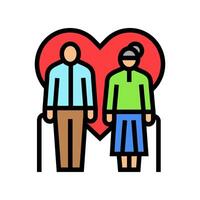 love elderly leisure color icon illustration vector