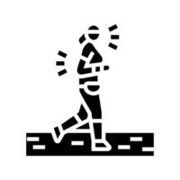 jogging elderly leisure glyph icon illustration vector