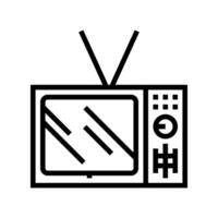 tv elderly leisure line icon illustration vector