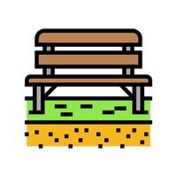 bench elderly leisure color icon illustration vector