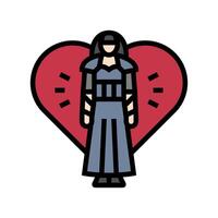 romanticism goth subculture color icon illustration vector