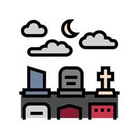 cemetery goth subculture color icon illustration vector