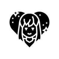 waifu otaku glyph icon illustration vector