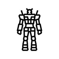 mecha otaku line icon illustration vector