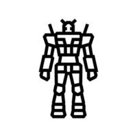 mecha otaku line icon illustration vector