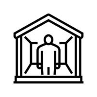 hikikomori otaku line icon illustration vector