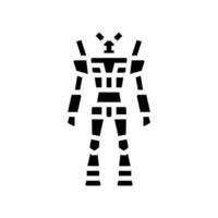 mecha otaku glifo icono ilustración vector