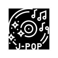 jpop otaku glifo icono ilustración vector