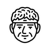 otaku man avatar line icon illustration vector