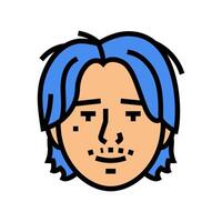 man otaku avatar color icon illustration vector