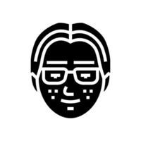 hombre avatar otaku glifo icono ilustración vector