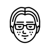 hombre avatar otaku línea icono ilustración vector