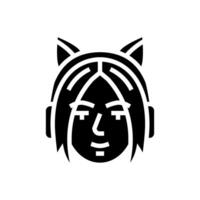 woman avatar otaku glyph icon illustration vector