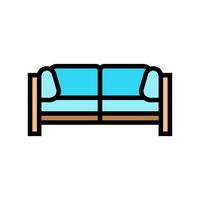 al aire libre sofá al aire libre mueble color icono ilustración vector