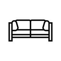 al aire libre sofá al aire libre mueble línea icono ilustración vector
