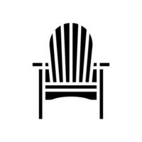 adirondack silla al aire libre mueble glifo icono ilustración vector