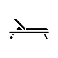 chaise lounge outdoor furniture glyph icon illustration vector