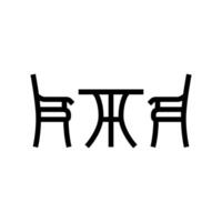 bistro set outdoor furniture line icon illustration vector