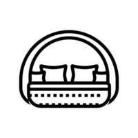 daybed outdoor furniture line icon illustration vector