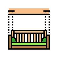 porch swing outdoor furniture color icon illustration vector