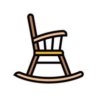 rocking chair outdoor furniture color icon illustration vector