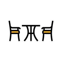 bistro set outdoor furniture color icon illustration vector