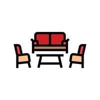 conversation set outdoor furniture color icon illustration vector