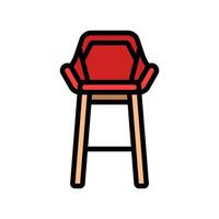 bar stool outdoor furniture color icon illustration vector