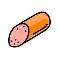 boiled sausage meat color icon illustration vector