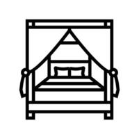 lounge chair outdoor furniture line icon illustration vector