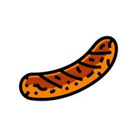 smoked sausage meat color icon illustration vector