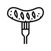 fork sausage meat line icon illustration vector