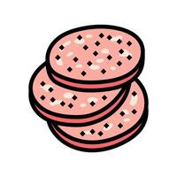 slice sausage meat color icon illustration vector