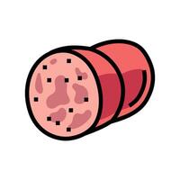 ham sausage meat color icon illustration vector